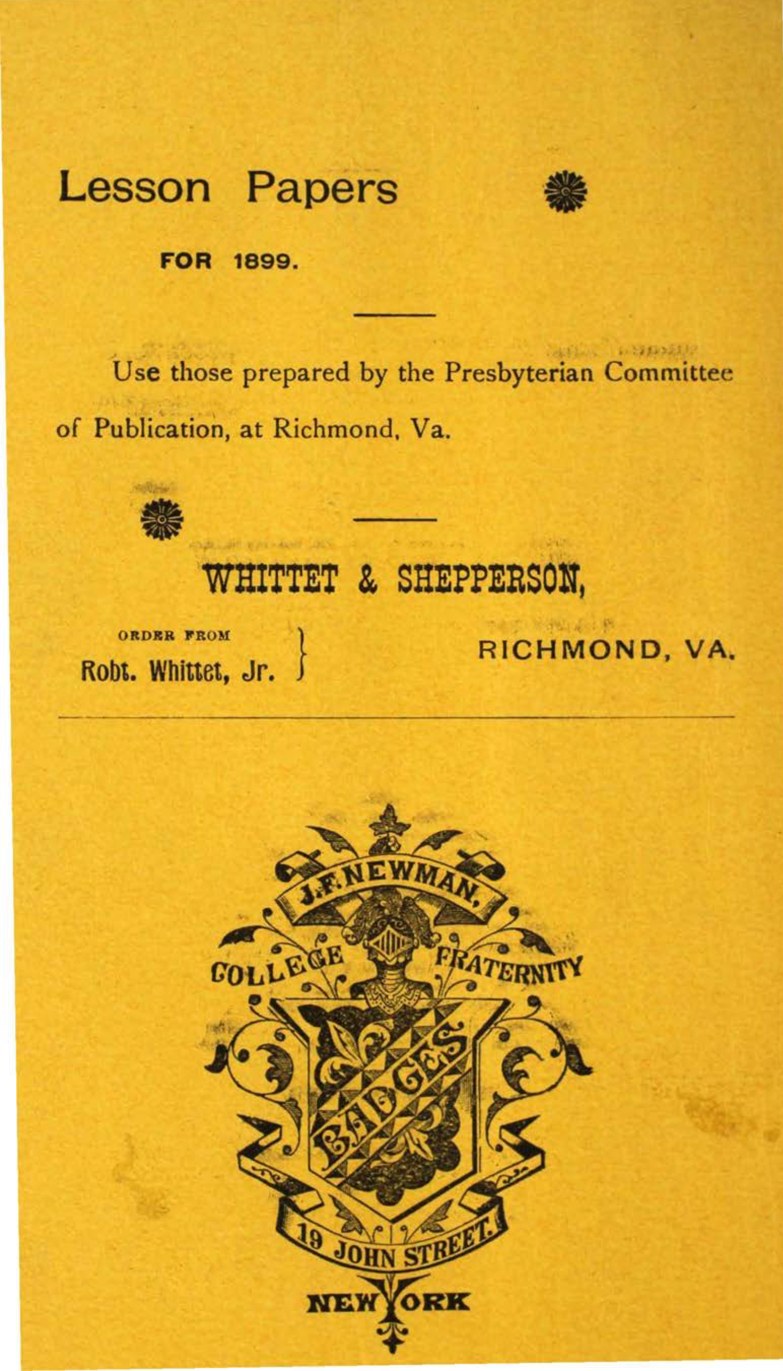 J. F. Newman Advertisement, February 1900